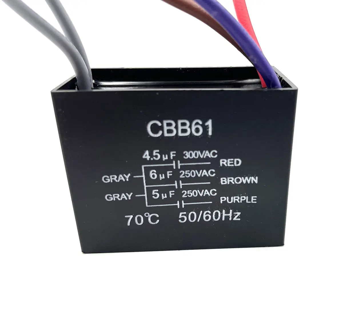 YJZR CBB61 Ceiling Fan Capacitor 4.5uf+6uf+5uf 5 Wire 250V | Controls Fan Speed & Start Mechanisms - view 6