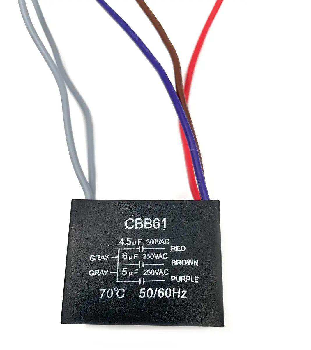 YJZR CBB61 Ceiling Fan Capacitor 4.5uf+6uf+5uf 5 Wire 250V | Controls Fan Speed & Start Mechanisms - view 7