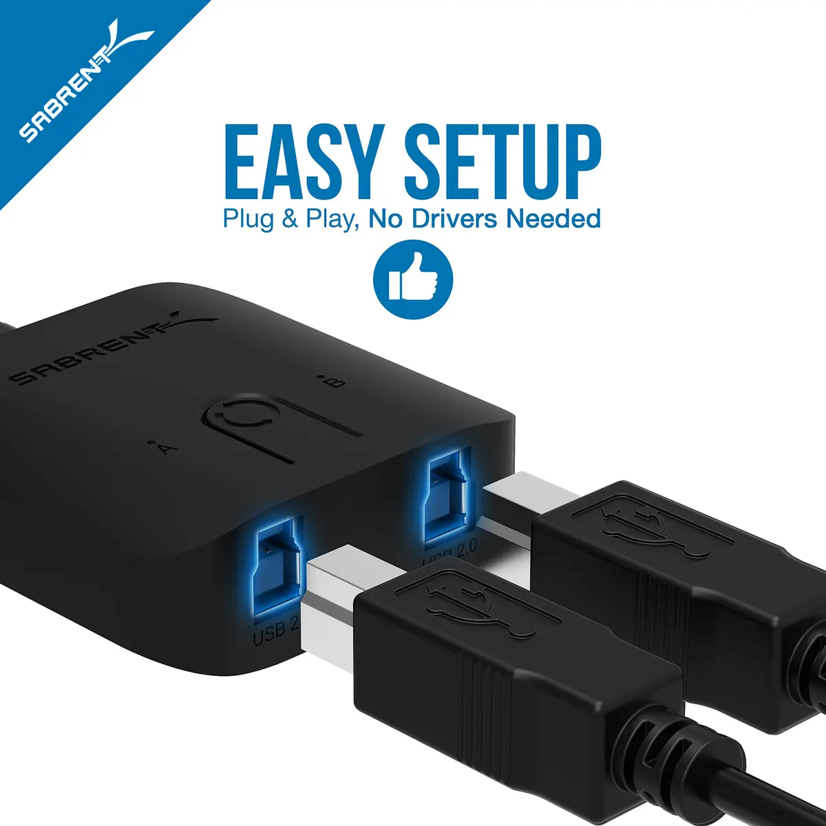 SABRENT USB 3.0 Sharing Switch for Multiple Computers | LED Indicator, Plug & Play, 5Gbps Data Speed (1 Count) - view 6