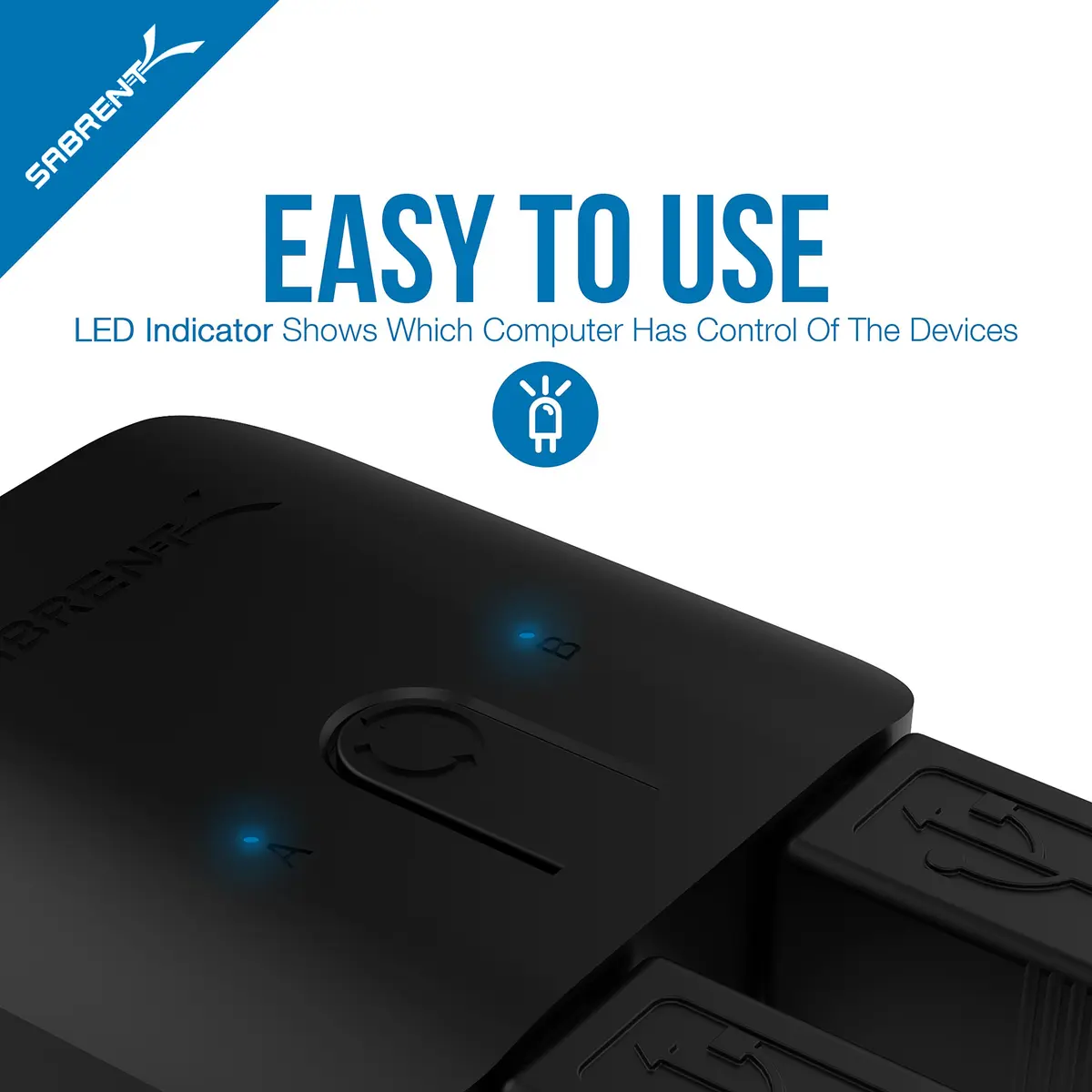 SABRENT USB 3.0 Sharing Switch for Multiple Computers | LED Indicator, Plug & Play, 5Gbps Data Speed (1 Count) - view 7