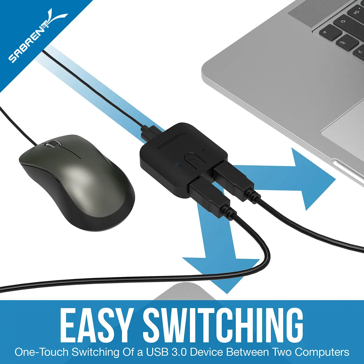 SABRENT USB 3.0 Sharing Switch for Multiple Computers | LED Indicator, Plug & Play, 5Gbps Data Speed (1 Count) - view 4