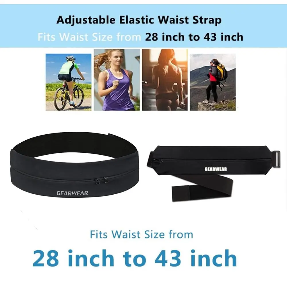 GEARWEAR Running Belt for Women & Men | Waist Phone Holder, Travel Waistband, Fitness Jogging | One Size (22-45 inches) - view 4