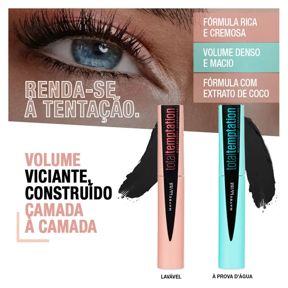 Maybelline New York Total Temptation Washable Mascara, Very Black, 8ml (0.27 fl oz) | Volumizing & Fluffy Lashes - view 6
