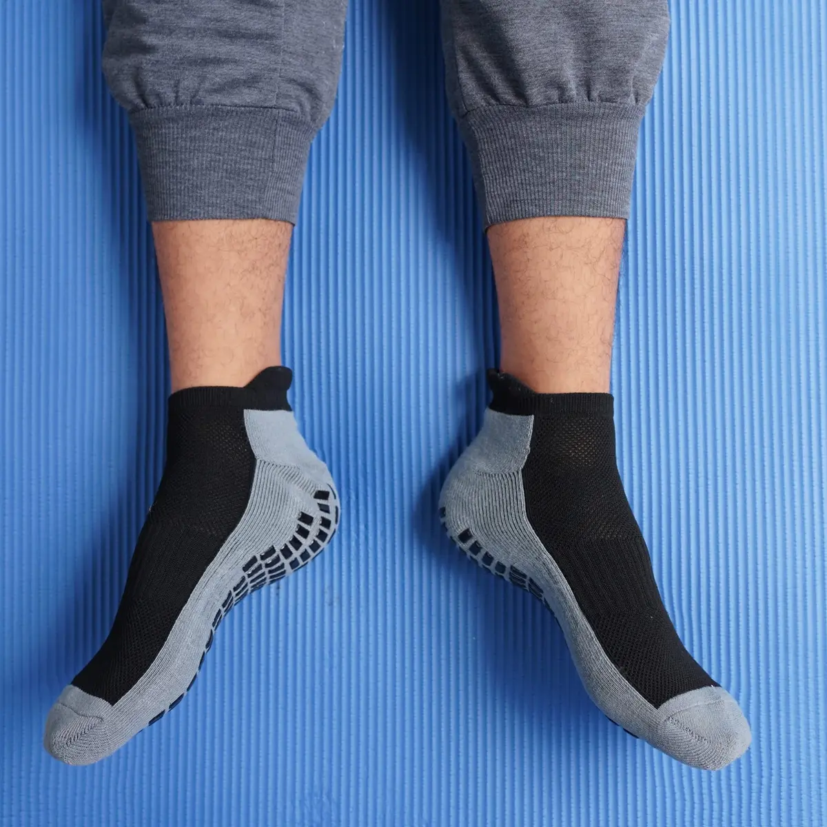 RATIVE Super Grips Anti Slip Socks for Adults Men Women | Non Skid Yoga Hospital Socks (Medium, 3-Pairs/Black) - view 6