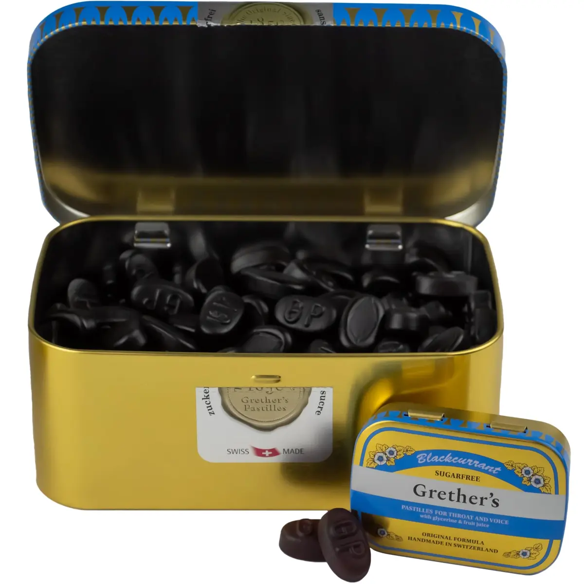 GRETHER'S Sugarfree Blackcurrant Pastilles 440g (15 oz) | Swiss Dry Mouth & Throat Comfort - view 2
