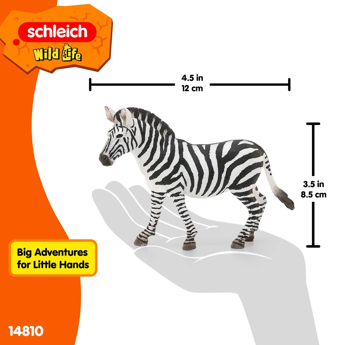 Schleich Zebra Female Wild Life Figurine 10.5 cm (4.1 inches) | Realistic Educational Toy for Kids 3-8 - view 5