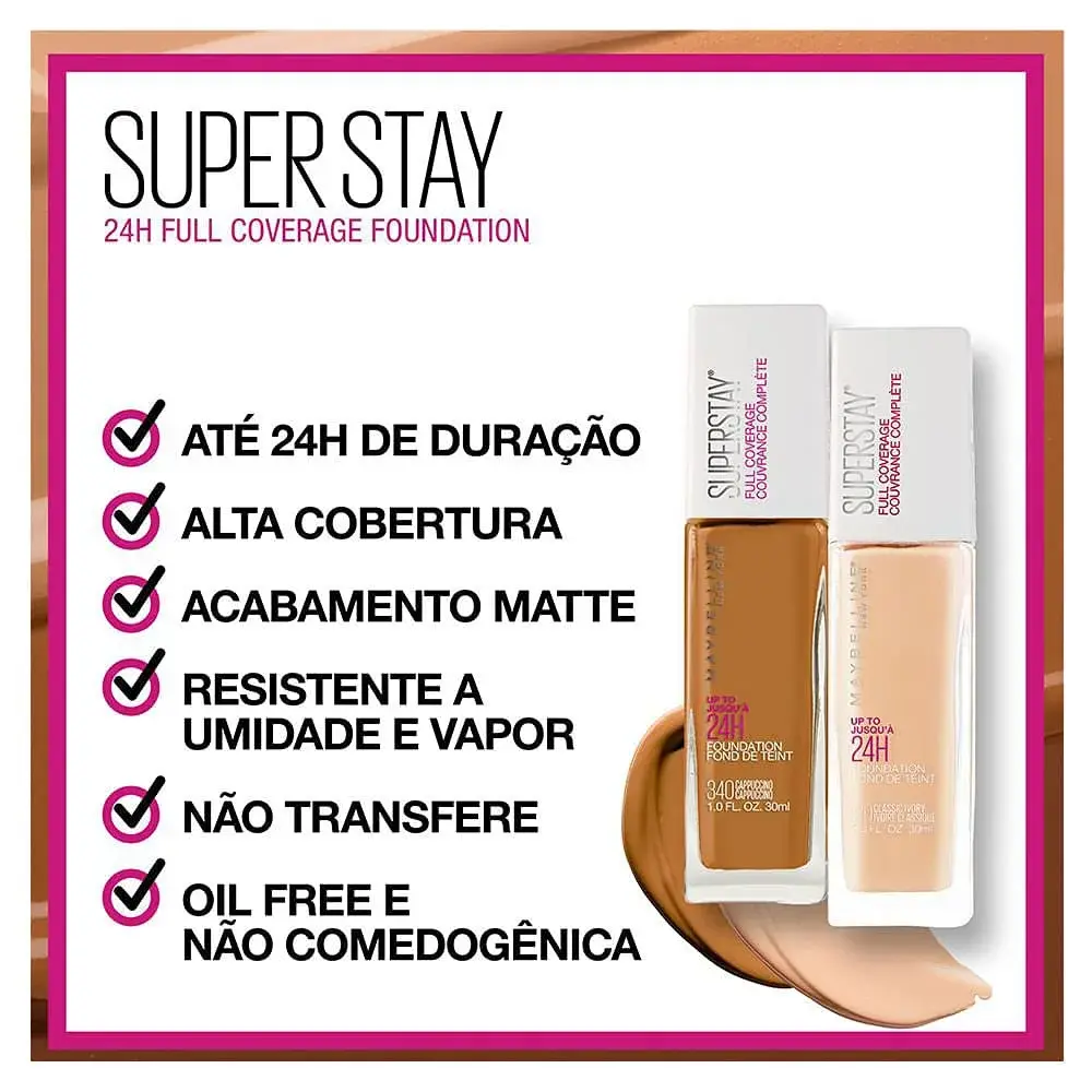 Maybelline Super Stay Full Coverage Liquid Foundation Fair Porcelain 29.57ml (1 Fl Oz) | Up to 30Hr Matte Wear - view 5