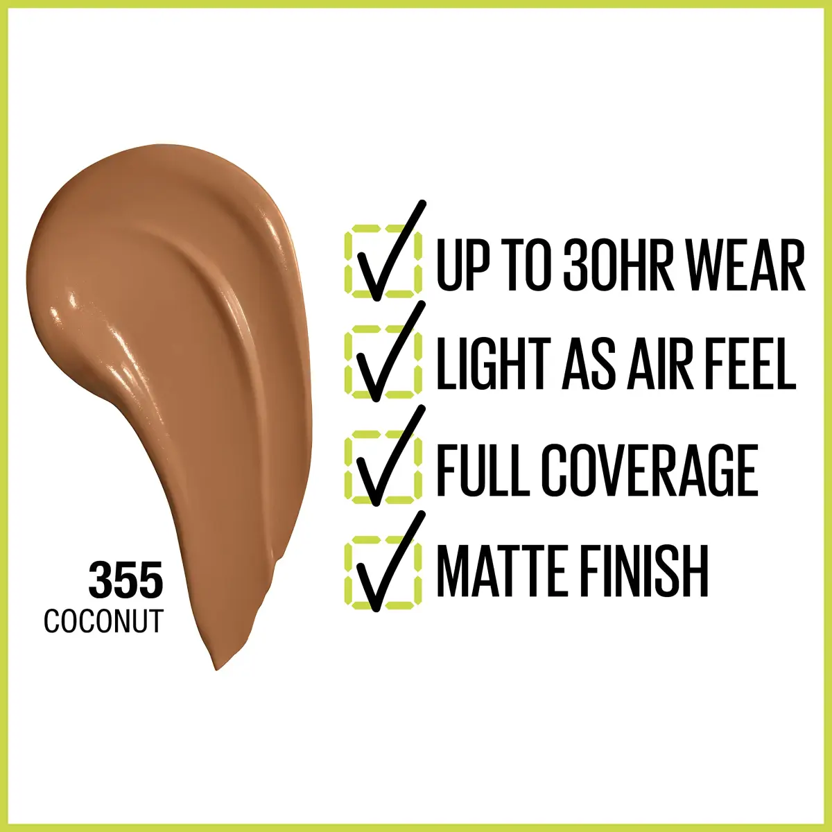 Maybelline Super Stay Coconut Active Wear Full Coverage Liquid Foundation - 30ml Matte Finish - view 2