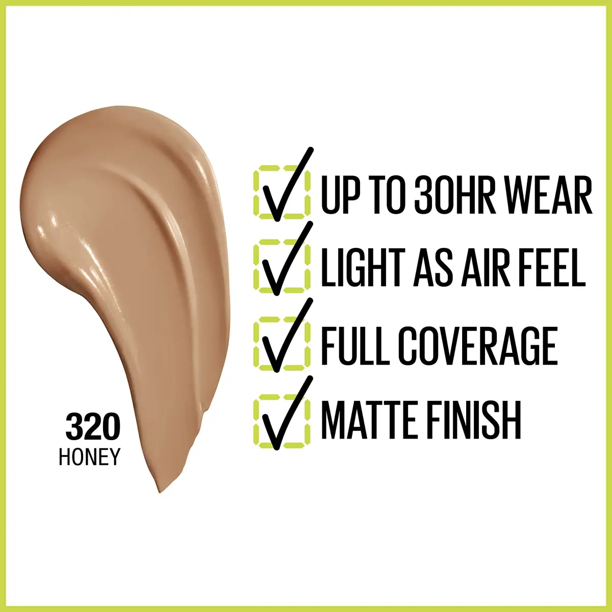 Maybelline Super Stay Full Coverage Liquid Foundation in Honey, 30ml - 30 Hour Matte Wear - view 2