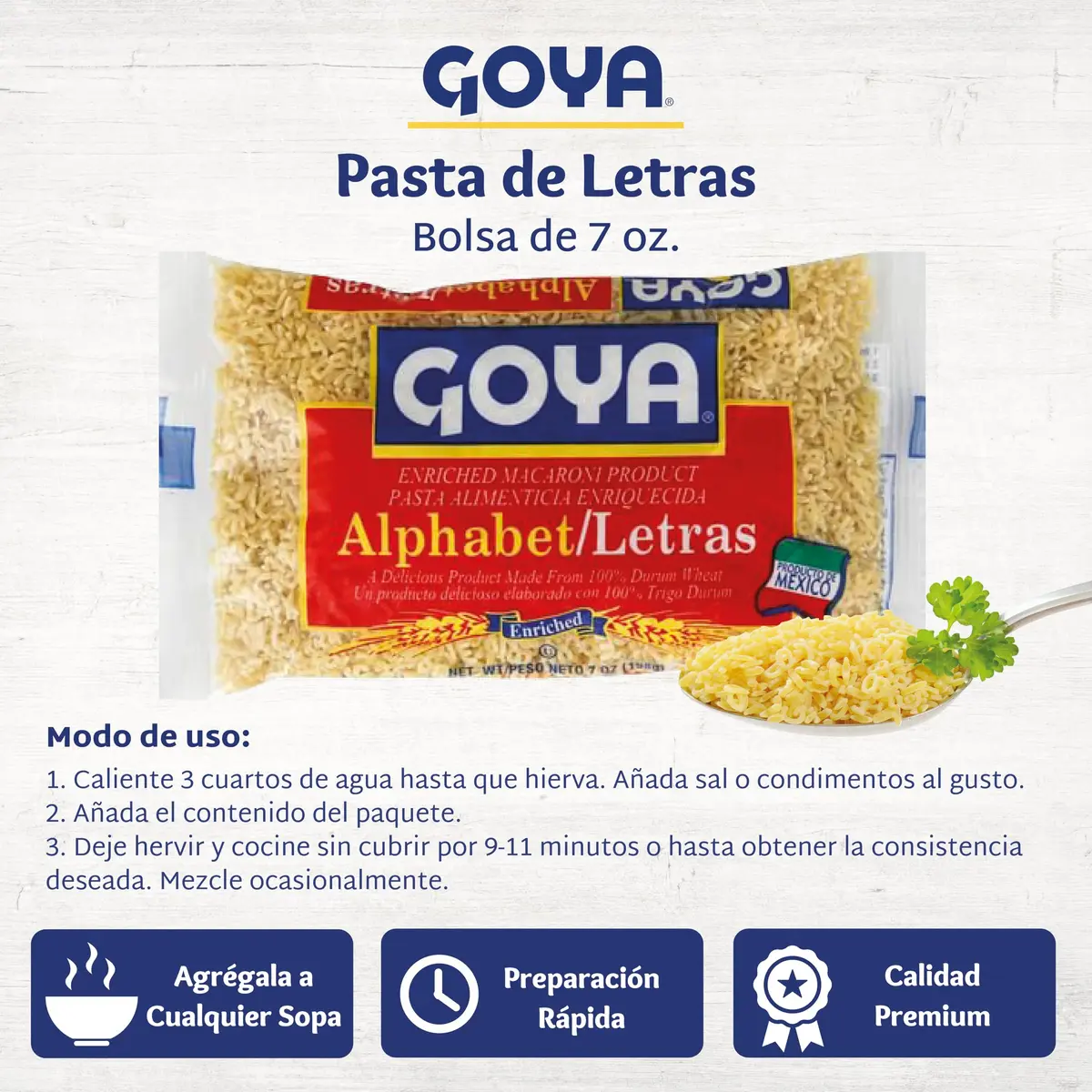Goya Alphabet Pasta 7oz | Fun Noodles for Soups & Kids (70-120 chars) - view 2