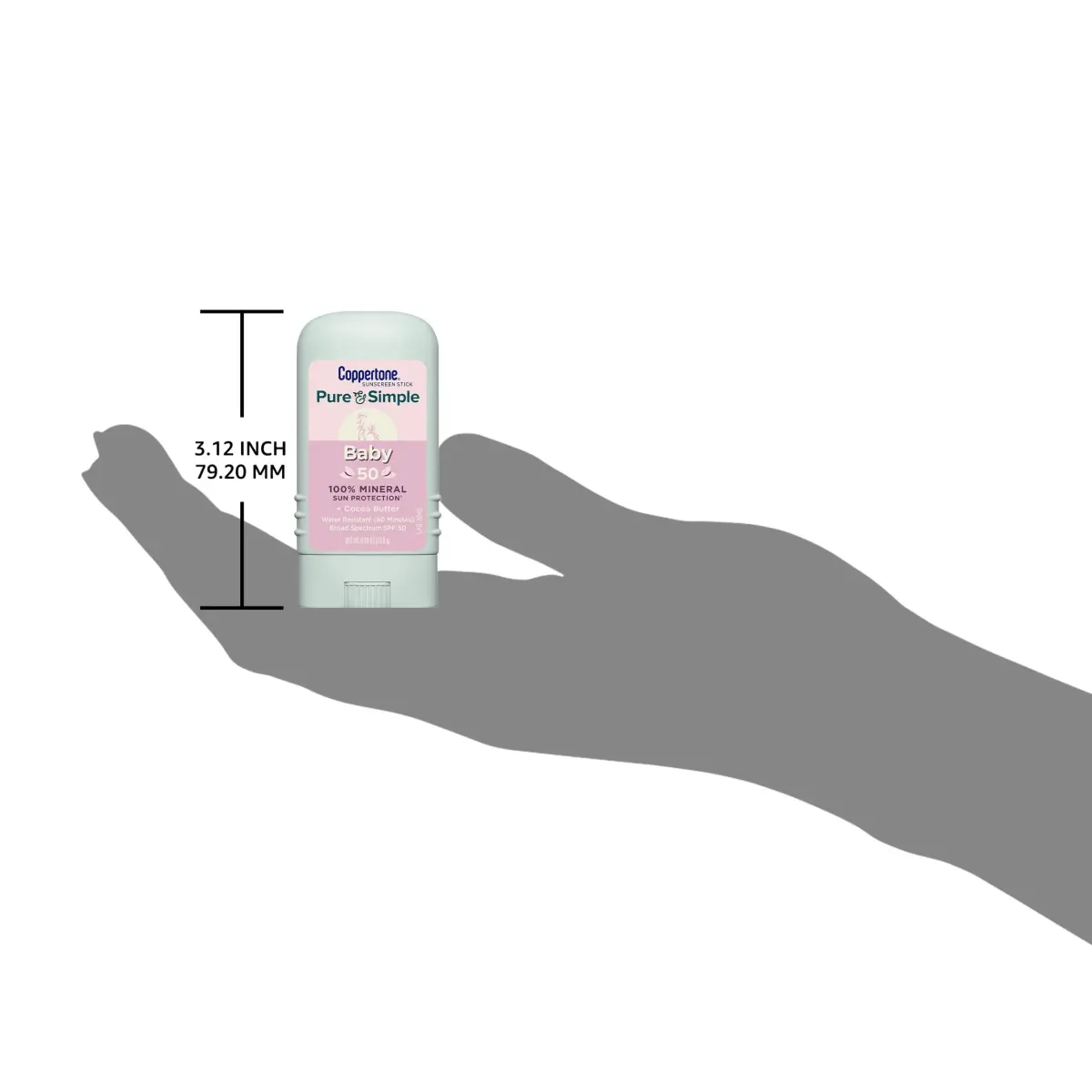 Coppertone Pure and Simple Baby Sunscreen Stick SPF 50, 14ml (0.49 oz) | Hypoallergenic Mineral Sunscreen for Sensitive Skin - view 8