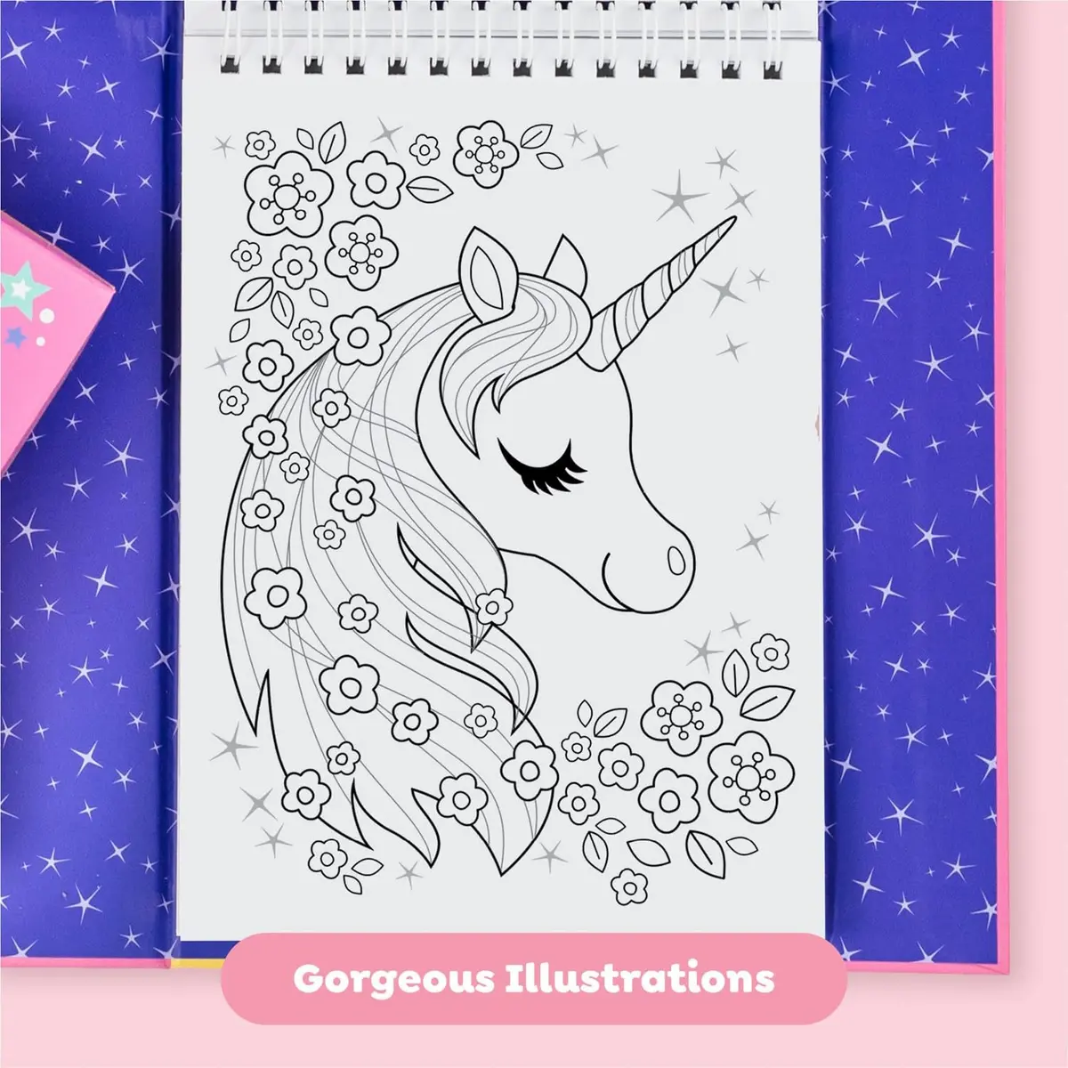 Tiger Tribe Unicorns Coloring Set - Kids Activity Kit 14cm x 21cm | Screen-Free Creative Play - view 6