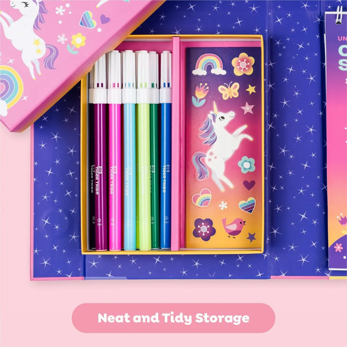 Tiger Tribe Unicorns Coloring Set - Kids Activity Kit 14cm x 21cm | Screen-Free Creative Play - view 4