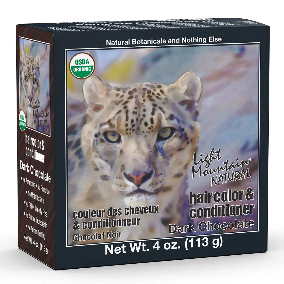 Light Mountain Henna Hair Color & Conditioner - Dark Chocolate | Organic Botanical, Chemical-Free, Semi-Permanent, 4 Oz - main product image