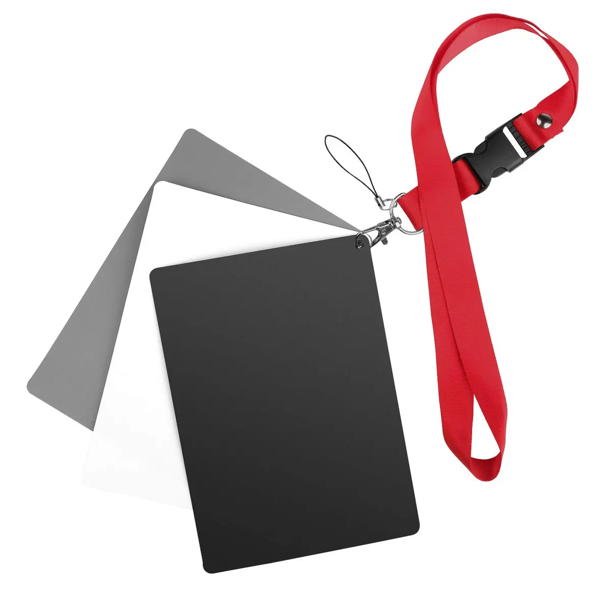 Anwenk Large Grey Card 5.3"x 7.28" (13.5x18.5 cm) | Neutral 18% Exposure Photography White Balance Card with Lanyard - view 3