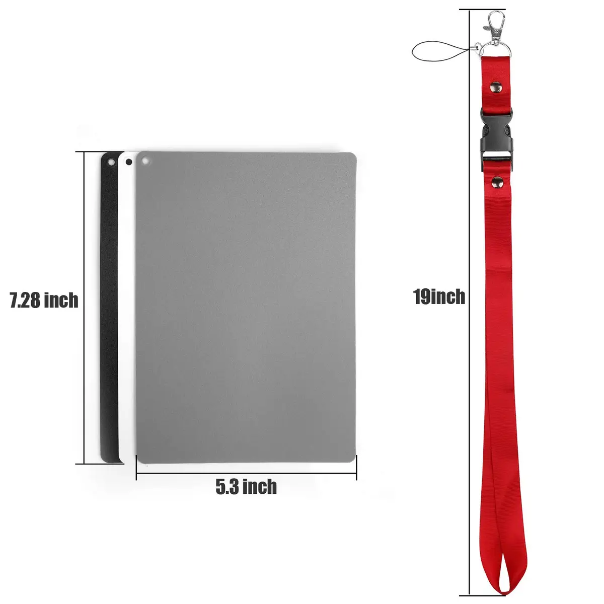 Anwenk Large Grey Card 5.3"x 7.28" (13.5x18.5 cm) | Neutral 18% Exposure Photography White Balance Card with Lanyard - view 4