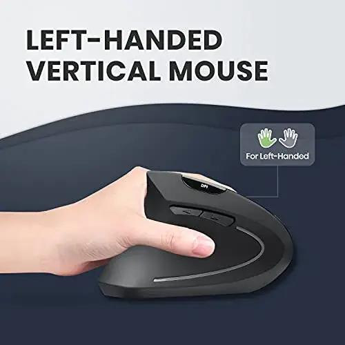 Perixx PERIMICE-713L Wireless Ergonomic Left Handed Vertical Mouse | 120x75x63 mm - view 2