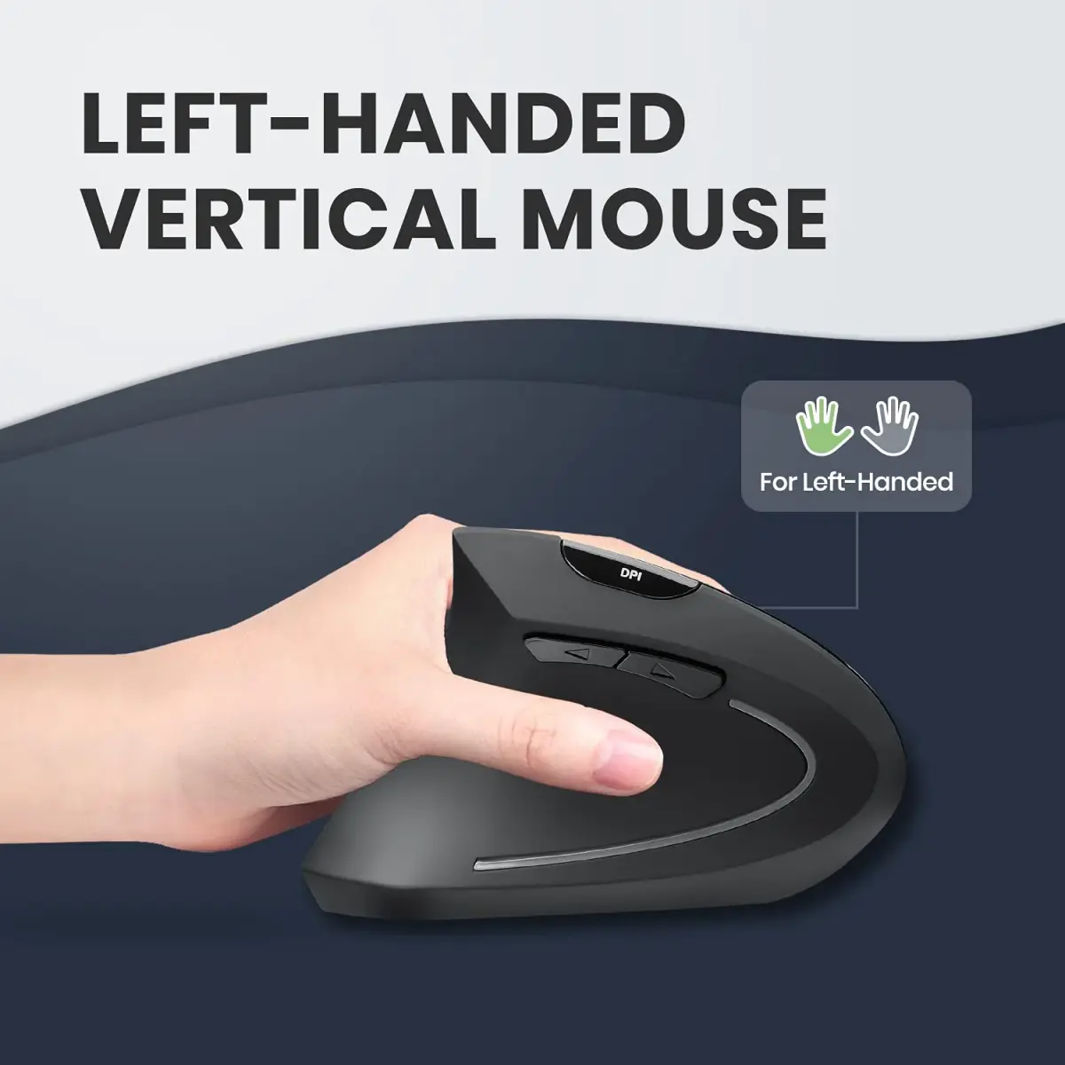 Perixx PERIMICE-713L Wireless Ergonomic Left Handed Vertical Mouse | 120x75x63 mm - view 2