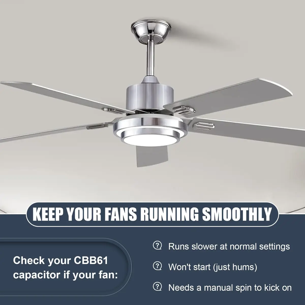 Wadoy CBB61 5-Wire Ceiling Fan Capacitor 15uF (5+5+5uF) 250VAC | For Speed Control & Replacement - view 5