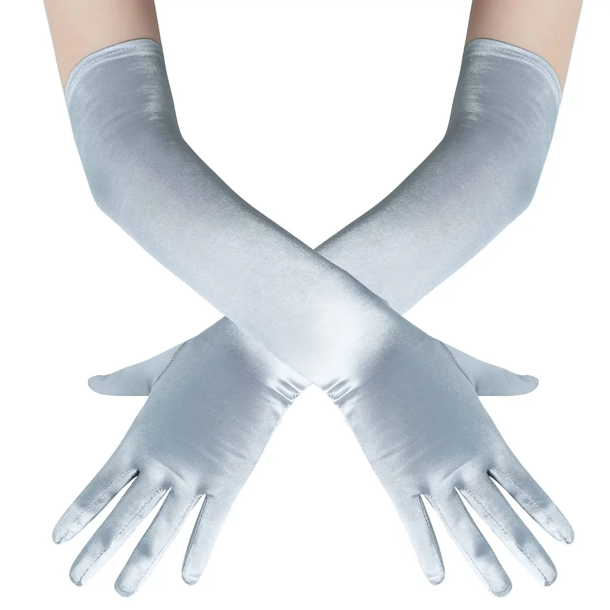 BABEYOND Long Opera Gloves for Women 55cm Satin Vintage Elbow Length Gloves - view 2