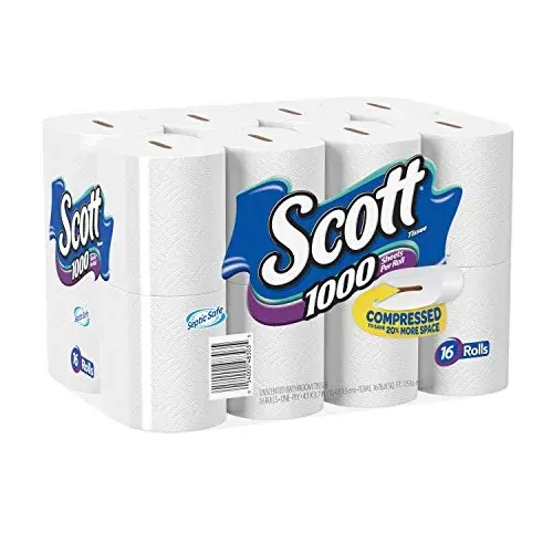 Scott 1000 Sheets Per Roll Toilet Paper, Bath Tissue, 16 Rolls (Pack of 1) | 16,000 Sheets Total - view 2