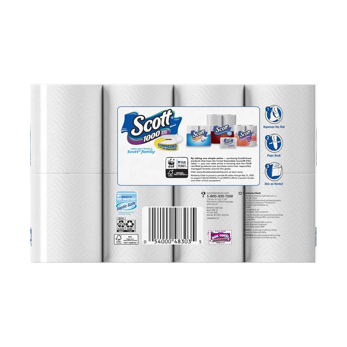 Scott 1000 Sheets Per Roll Toilet Paper, Bath Tissue, 16 Rolls (Pack of 1) | 16,000 Sheets Total - view 3