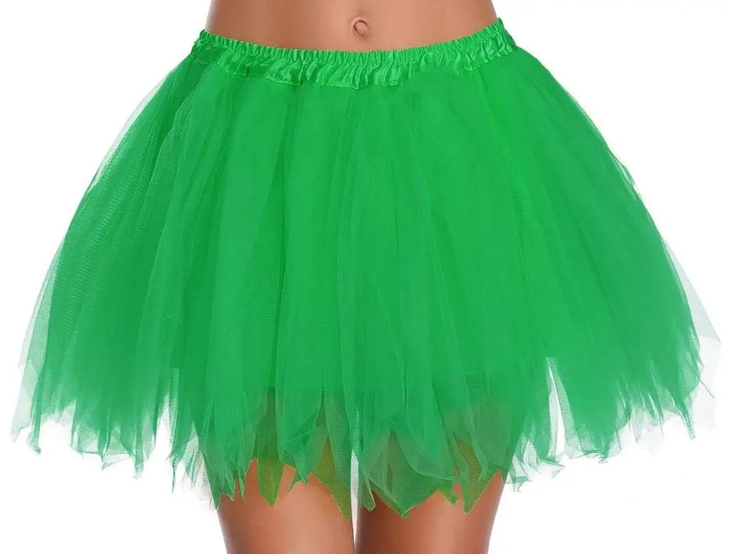 v28 Women's 1950s Vintage Tutu Tulle Petticoat Ballet Bubble Skirt Regular Size (US: 0-12) | Green - view 6