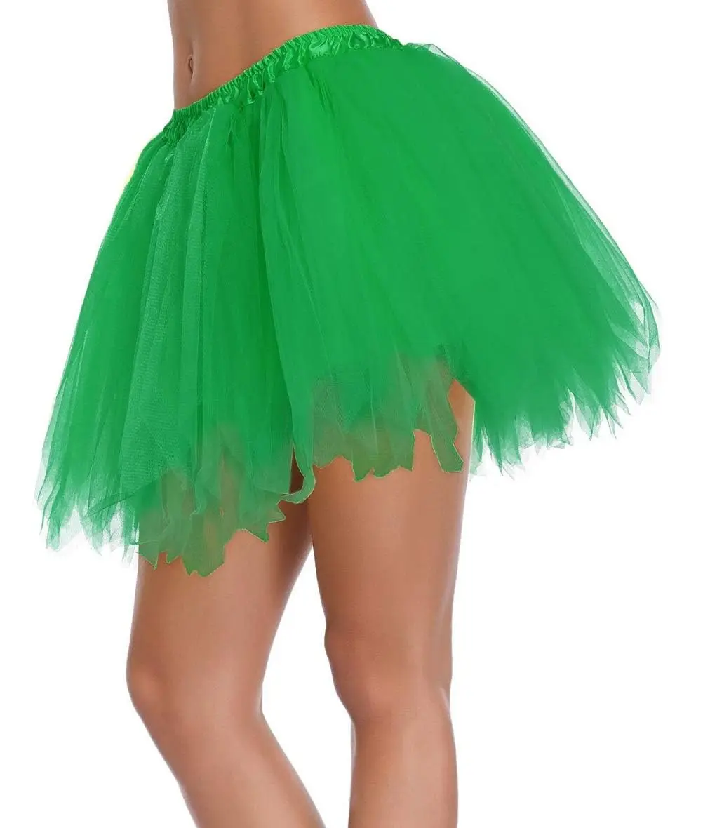 v28 Women's 1950s Vintage Tutu Tulle Petticoat Ballet Bubble Skirt Regular Size (US: 0-12) | Green - view 3