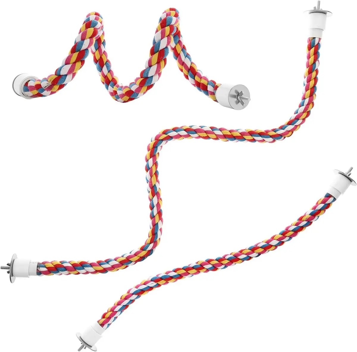 Jusney Bird Rope Perches 33 inches | Cotton Rope Bird Toy for Exercise & Play - view 5