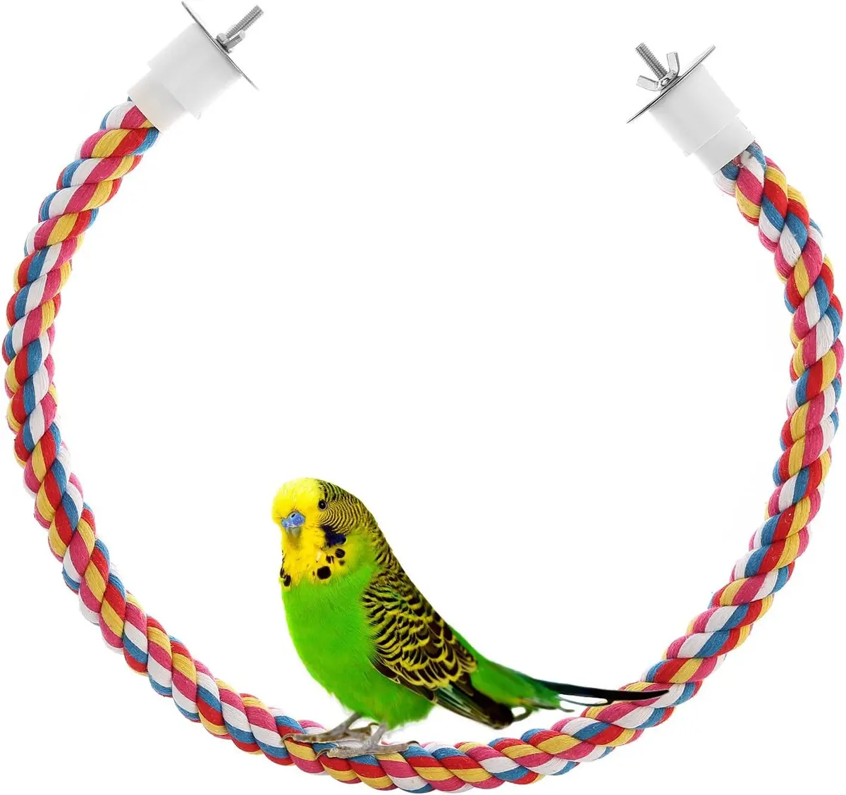 Jusney Bird Rope Perches 33 inches | Cotton Rope Bird Toy for Exercise & Play - view 7