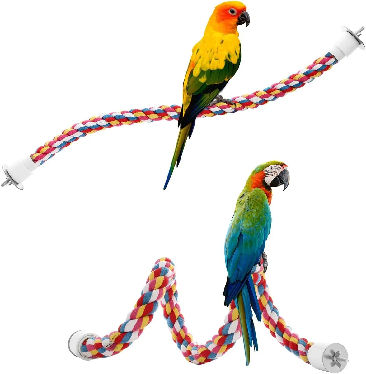 Jusney Bird Rope Perches 33 inches | Cotton Rope Bird Toy for Exercise & Play - view 4