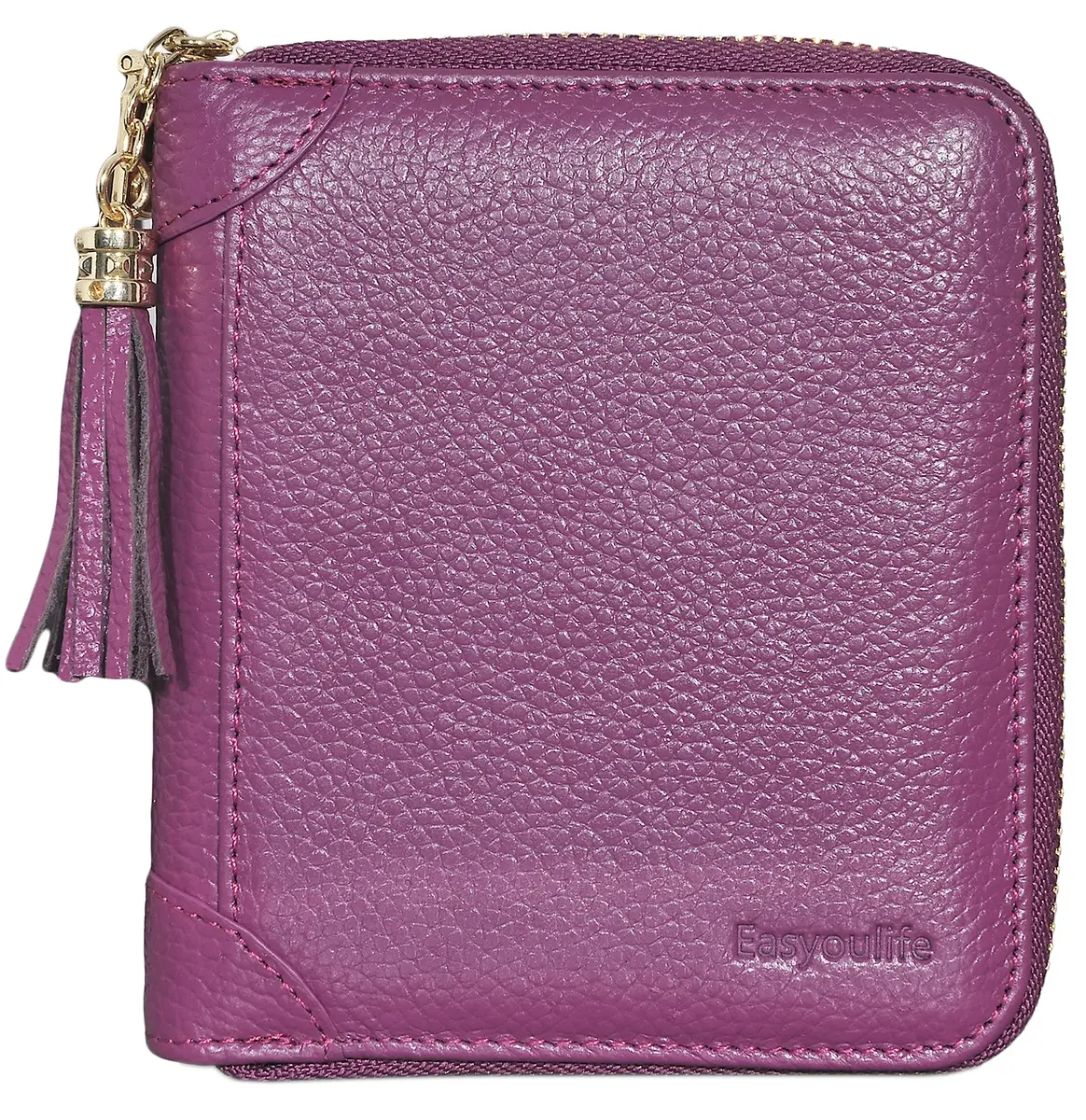 Easyoulife Womens RFID Blocking Leather Card Holder Wallet 40 Card Slots (Purple) - view 4