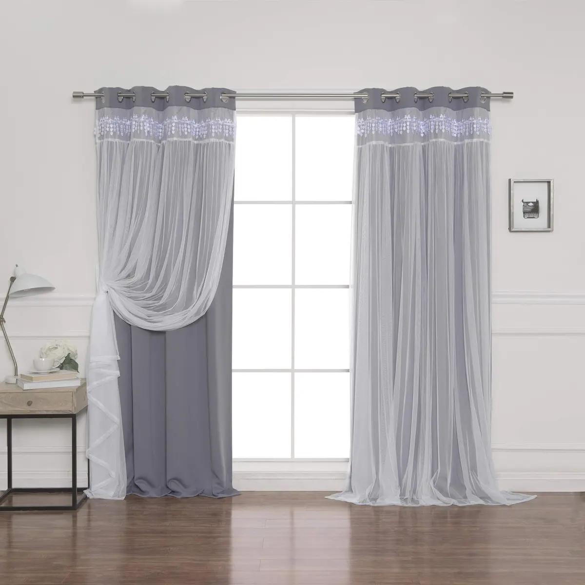 Best Home Fashion Black Curtain 52"W x 96"L | Thermal Blackout with Grommet Top - main product image