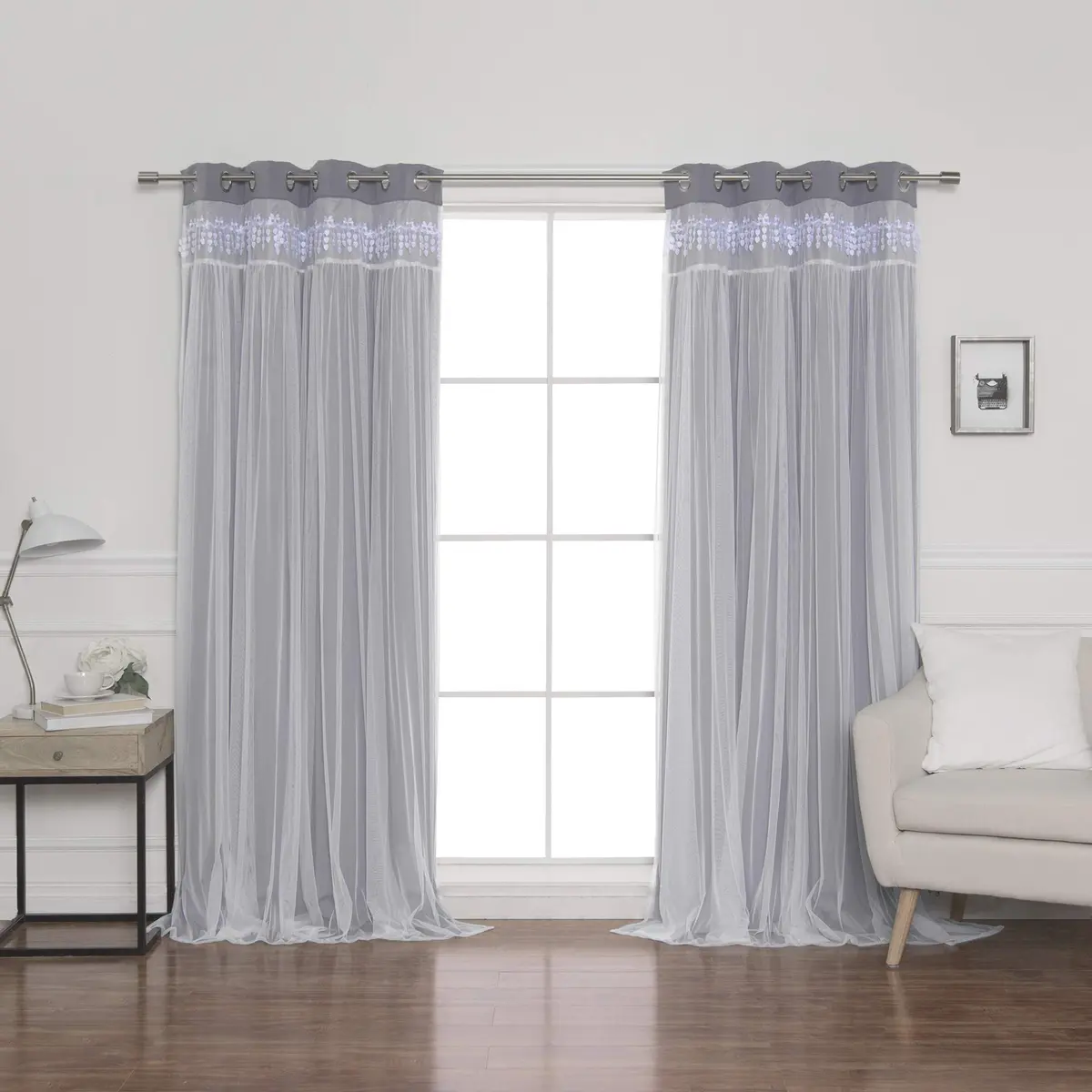 Best Home Fashion Black Curtain 52"W x 96"L | Thermal Blackout with Grommet Top - view 5