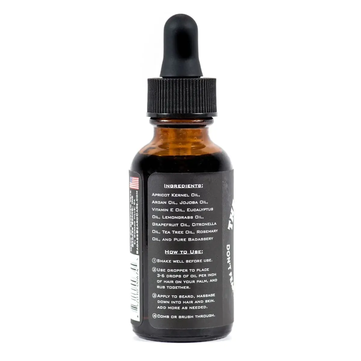 Badass Beard Care Beard Oil The Bushwhacker Scent 1 oz | All Natural Ingredients for Healthy Beard & Mustache - view 3