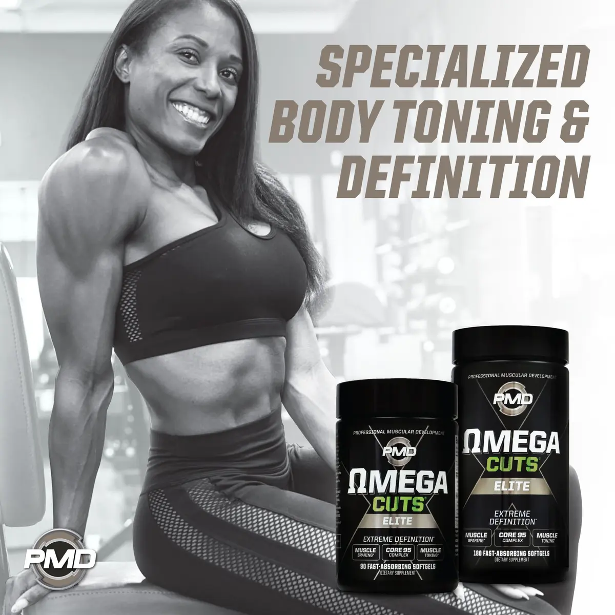 PMD Omega Cuts Elite Fat Loss-Muscle Defining Formula 180 Softgels | Supports Fat Shredding & Muscle Toning - view 6