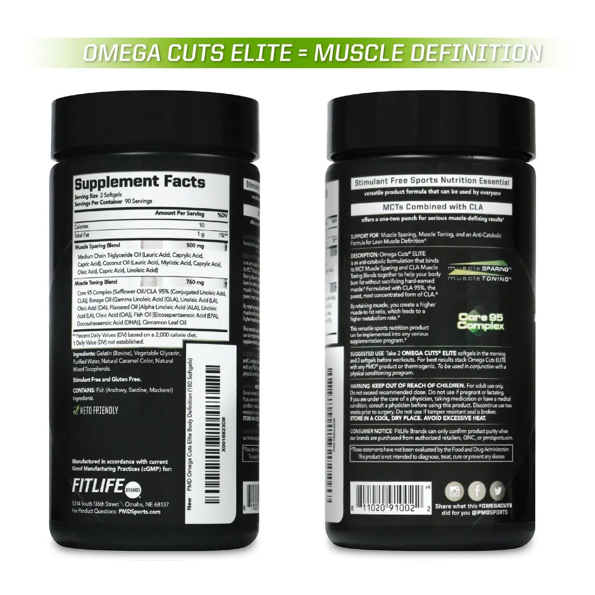 PMD Omega Cuts Elite Fat Loss-Muscle Defining Formula 180 Softgels | Supports Fat Shredding & Muscle Toning - view 8