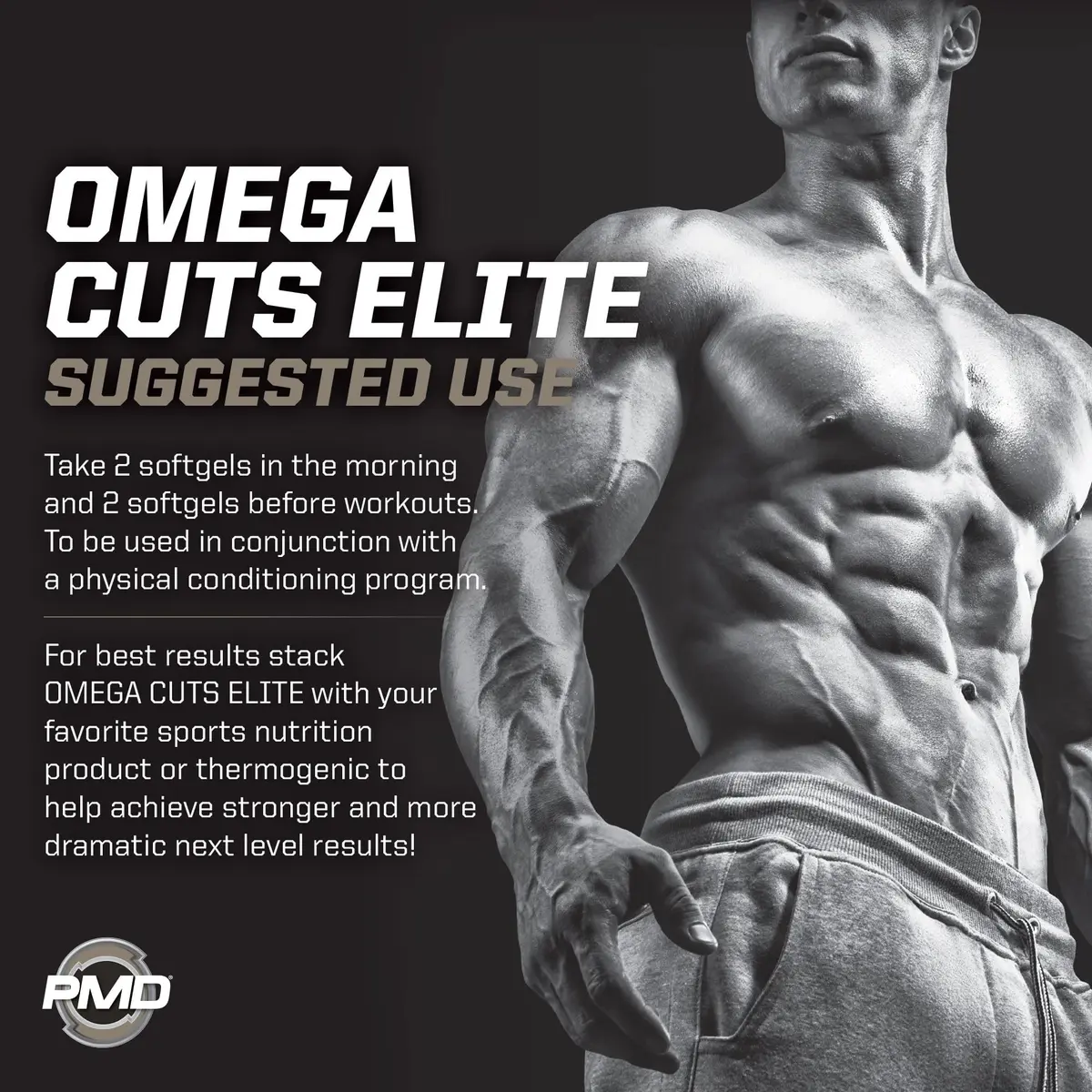 PMD Omega Cuts Elite Fat Loss-Muscle Defining Formula 180 Softgels | Supports Fat Shredding & Muscle Toning - view 9