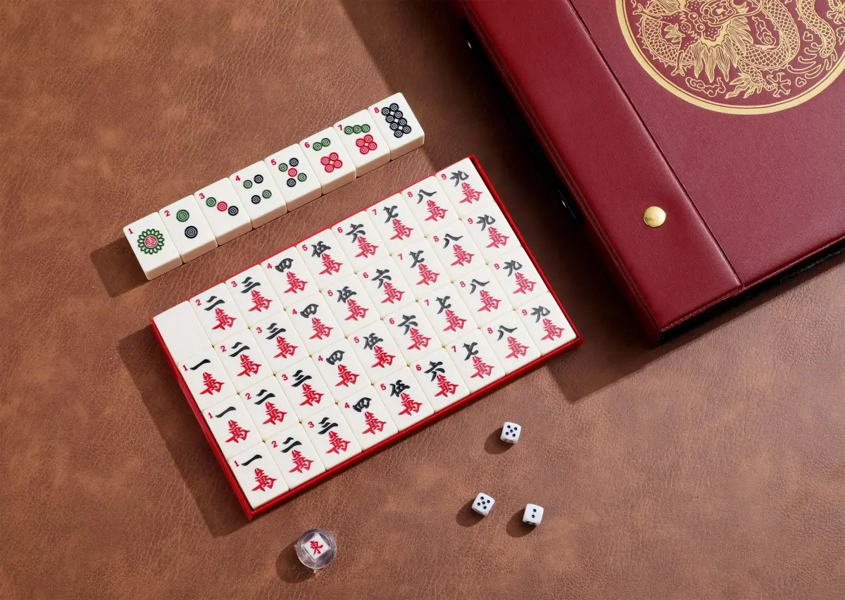 Mose Cafolo Chinese Mahjong Game Set 144 Melamine Tiles 3.7cm (1.5") | Professional Quality Imported from USA - view 4