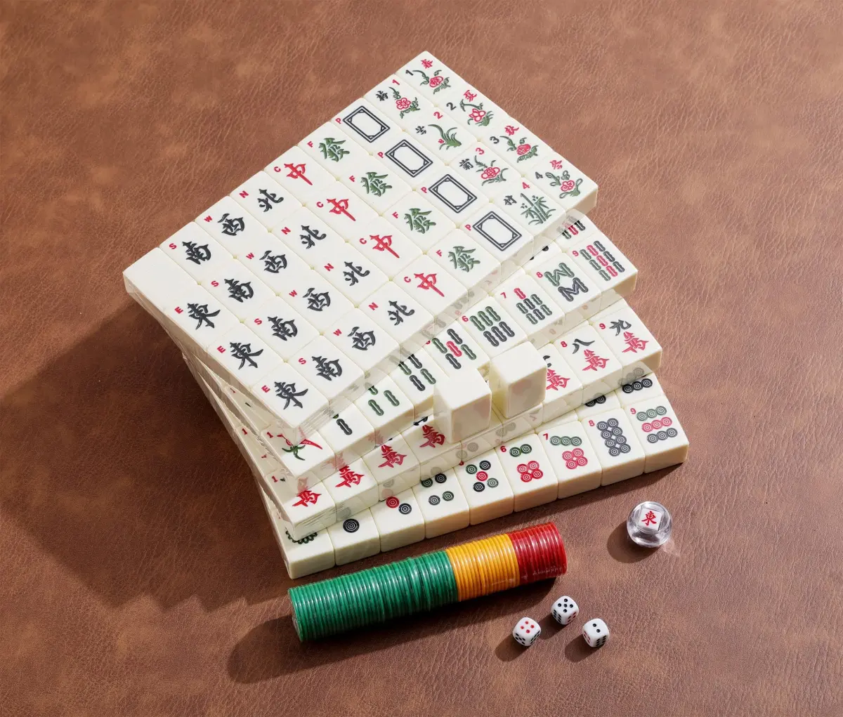 Mose Cafolo Chinese Mahjong Game Set 144 Melamine Tiles 3.7cm (1.5") | Professional Quality Imported from USA - view 5