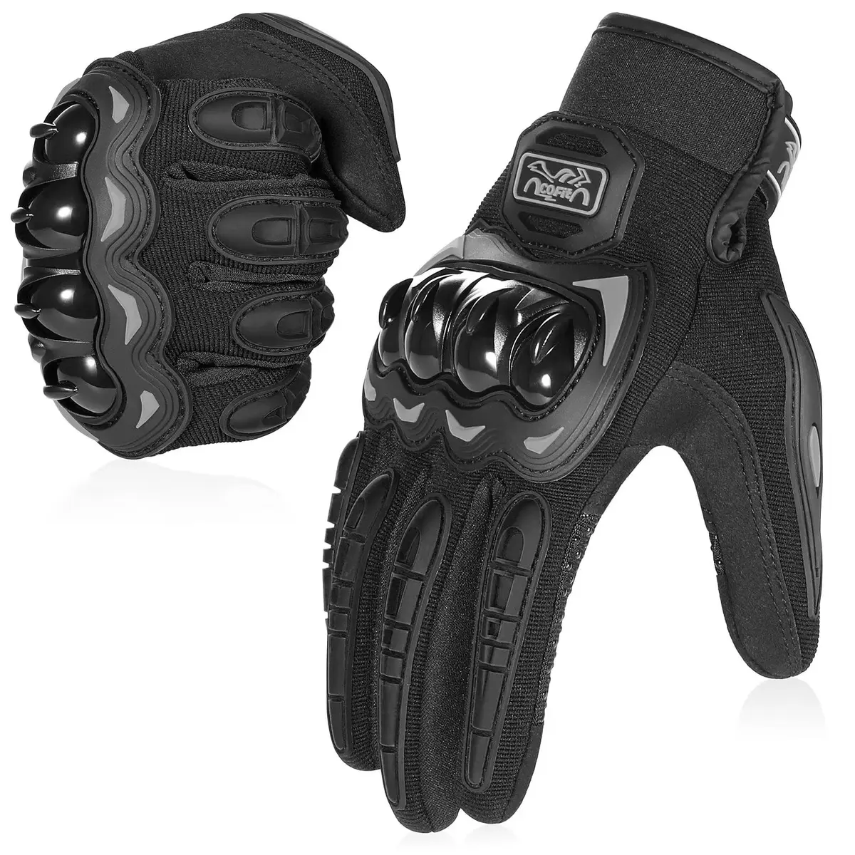 COFIT Motorcycle Gloves for Men and Women, Full Finger Touchscreen, Protection & Breathability, Black Large - main product image