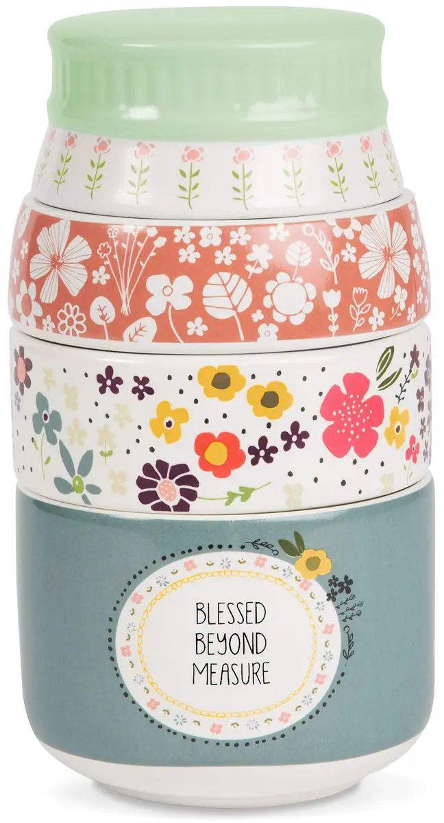Pavilion Love You More by Amylee Weeks Stoneware Measuring Cup Set, 4-Piece (1/4, 1/3, 1/2, 1 Cup) - main product image