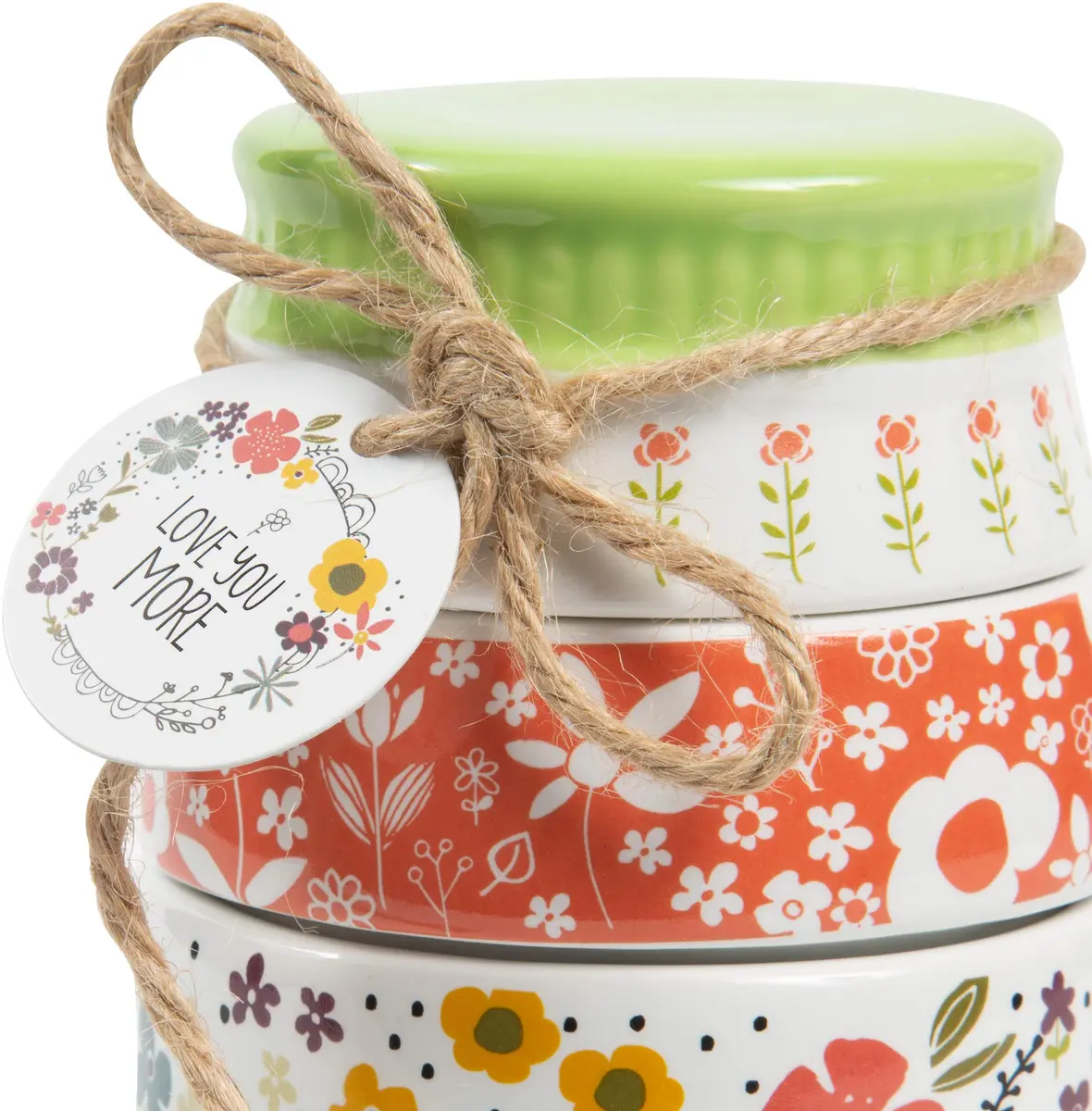 Pavilion Love You More by Amylee Weeks Stoneware Measuring Cup Set, 4-Piece (1/4, 1/3, 1/2, 1 Cup) - view 6