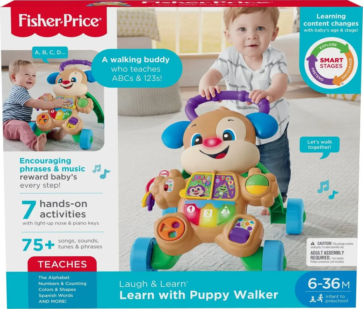 Fisher-Price Laugh & Learn Smart Stages Puppy Walker | Musical Toddler Toy for 6-36 Months - view 6