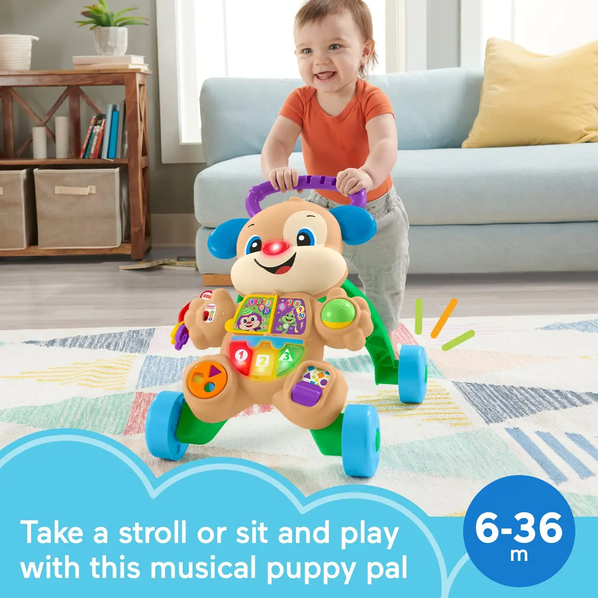 Fisher-Price Laugh & Learn Smart Stages Puppy Walker | Musical Toddler Toy for 6-36 Months - view 2