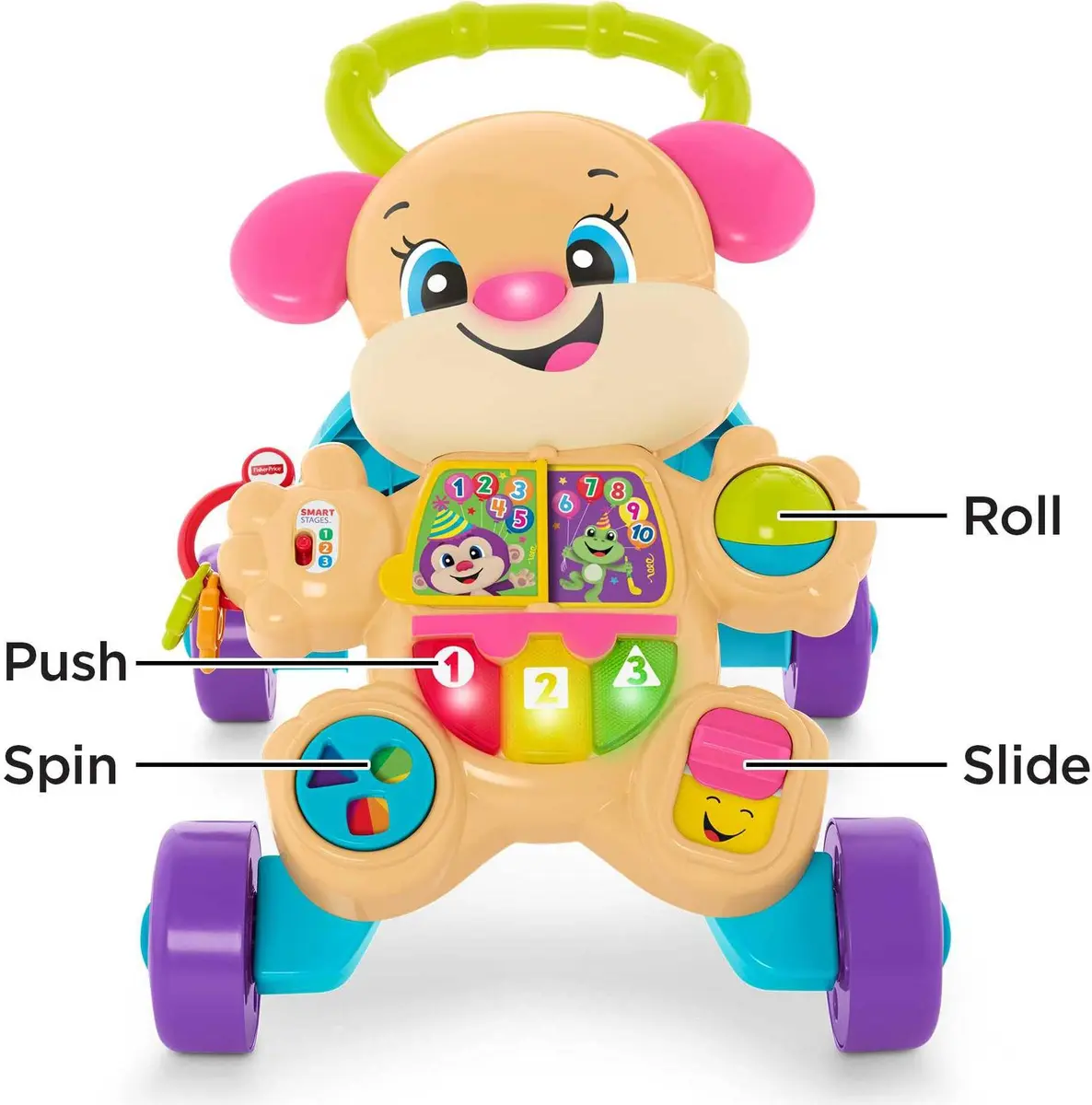 Fisher-Price Laugh & Learn Smart Stages Walker | Educational Baby & Toddler Toy for 6 Months to 3 Years - view 5