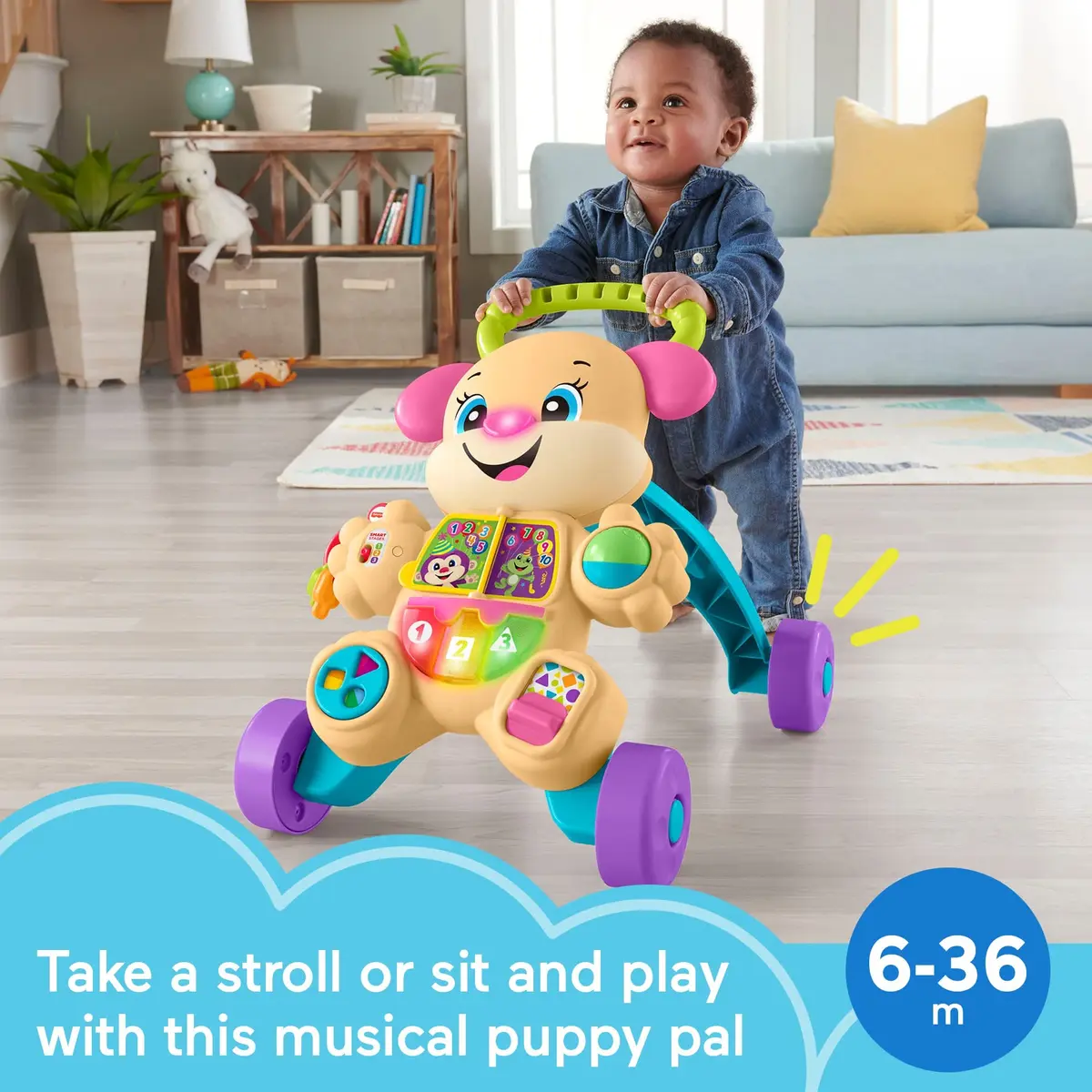 Fisher-Price Laugh & Learn Smart Stages Walker | Educational Baby & Toddler Toy for 6 Months to 3 Years - view 2