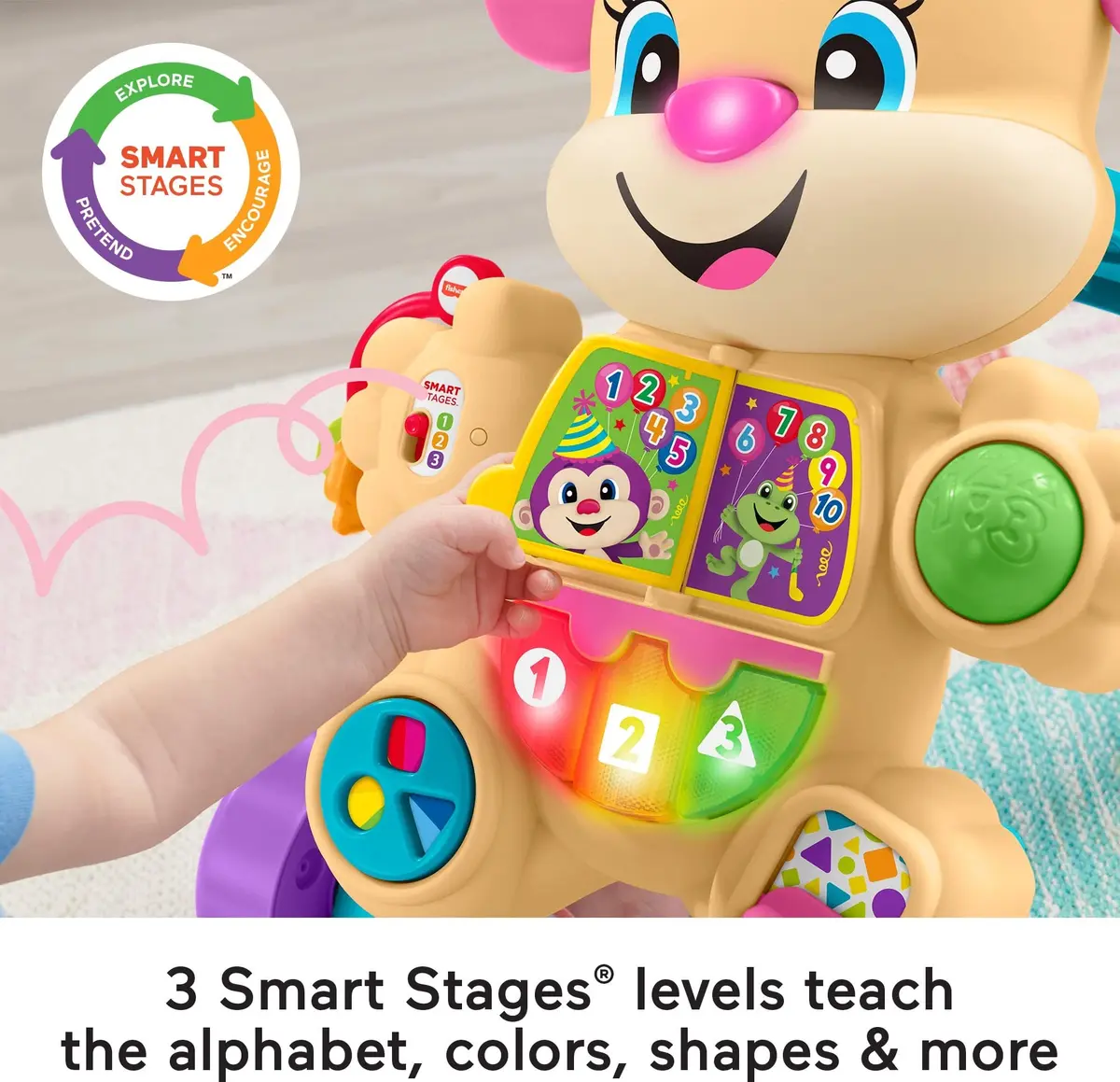 Fisher-Price Laugh & Learn Smart Stages Walker | Educational Baby & Toddler Toy for 6 Months to 3 Years - view 3