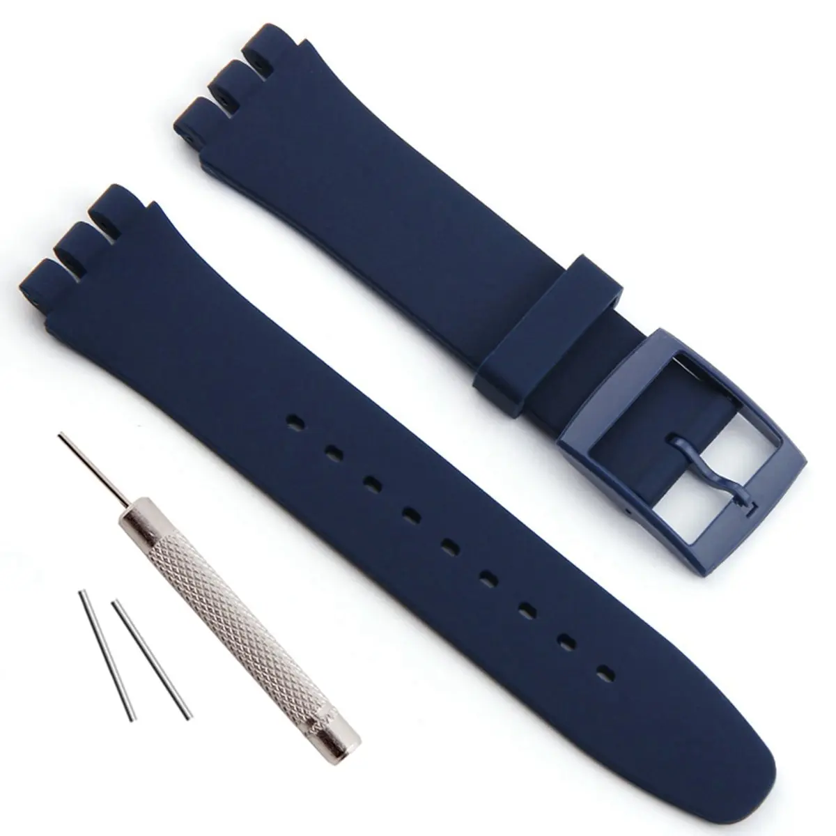 GREENOLIVE Silicone Watch Band 17mm Navy Blue | Waterproof & Modern - main product image