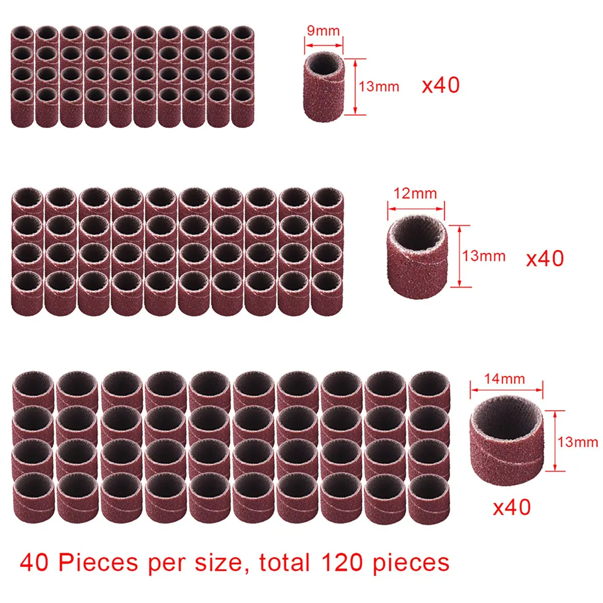 AUSTOR 132 Pieces Aluminum Oxide Sanding Drum Set with Free Box | 120 Grit, Easy to Install, Suitable for Wood & Metal (70-120 chars) - view 5